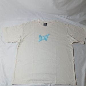 SAINT Cream Short-Sleeve Graphic Tee with Blue Logo